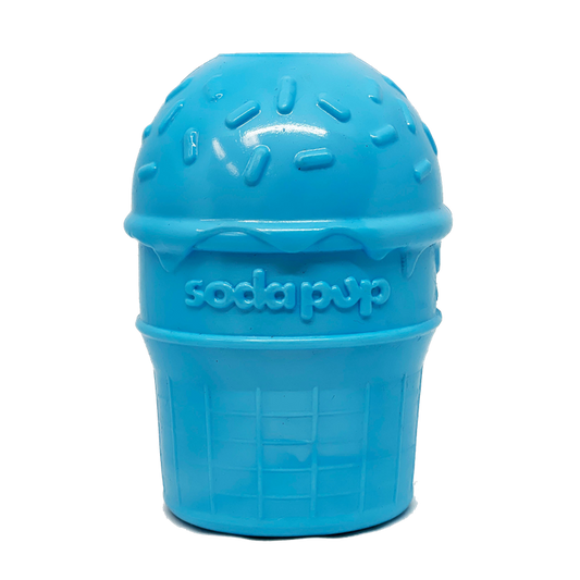 Ice Cream Cone Rubber Dog Chew Toy for Power Chewers | USA Made | SodaPup