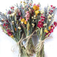 Dried Flower Bouquet with Pink Larkspur, Lavender, Yarrow & Wheat