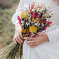Dried Flower Bouquet with Pink Larkspur, Lavender, Yarrow & Wheat