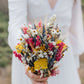 Dried Flower Bouquet with Pink Larkspur, Lavender, Yarrow & Wheat