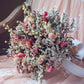 Dried Flower Bouquet – Pink Larkspur, Gomphrenia, Ammobium & Wheat – Rustic Farm-Grown California Wedding & Home Décor Arrangement