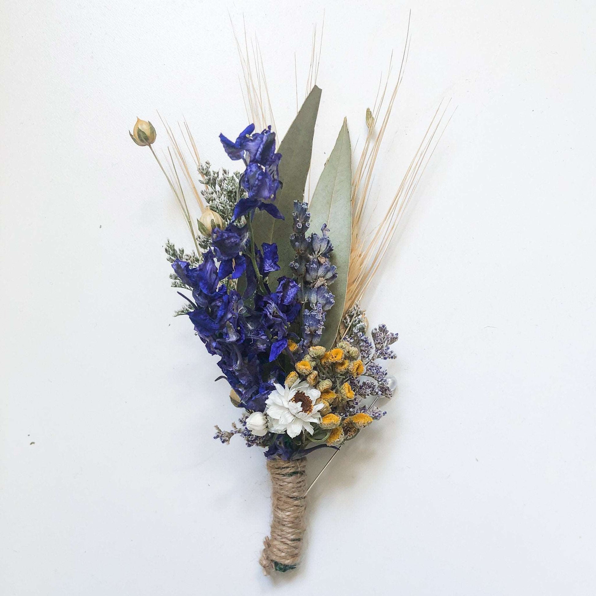 Dried Flower Bouquet – Sunflowers, Eucalyptus, Daisies & Yarrow – Rustic Farm-Grown California Wedding & Home Décor Arrangement