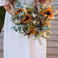 Dried Flower Bouquet – Sunflowers, Eucalyptus, Daisies & Yarrow – Rustic Farm-Grown California Wedding & Home Décor Arrangement