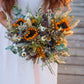 Boutonniere with Sunflower for Dried Bridal Decor / Dry Flower Wedding, Rustic Boho Brides, Bridesmaid bouquet, Wildflowers Dried bouquet