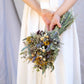 Eucalyptus boutonnière with dried Yarrow and Lavender Dried Bridal bouquet / Dry Flower Wedding, Rustic Boho Brides, Bridesmaid bouquet