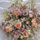Blush Peony and Babies Breathe Dried Bridal bouquet, Dry Flower bouquet for Weddings / Rustic Boho Bridesmaid bouquet / Wildflower bouquet
