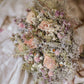 Blush Peony and Babies Breathe Dried Bridal bouquet, Dry Flower bouquet for Weddings / Rustic Boho Bridesmaid bouquet / Wildflower bouquet