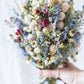 Dried Flower Boutonniere with Red Roses & Blue Lavender / Bridal bouquet for Wedding / Rustic Boho and Bridesmaid bouquet / Wildflowers