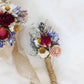 Dried Flower Corsage with Red Roses & Blue Lavender / Bridal bouquet for Wedding / Rustic Boho and Wedding Accessories / Wildflowers