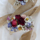 Dried Flower Corsage with Red Roses & Blue Lavender / Bridal bouquet for Wedding / Rustic Boho and Wedding Accessories / Wildflowers