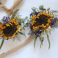 Boutonniere with Sunflower for Dried Bridal Decor / Dry Flower Wedding, Rustic Boho Brides, Bridesmaid bouquet, Wildflowers Dried bouquet