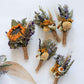Boutonniere with Sunflower for Dried Bridal Decor / Dry Flower Wedding, Rustic Boho Brides, Bridesmaid bouquet, Wildflowers Dried bouquet