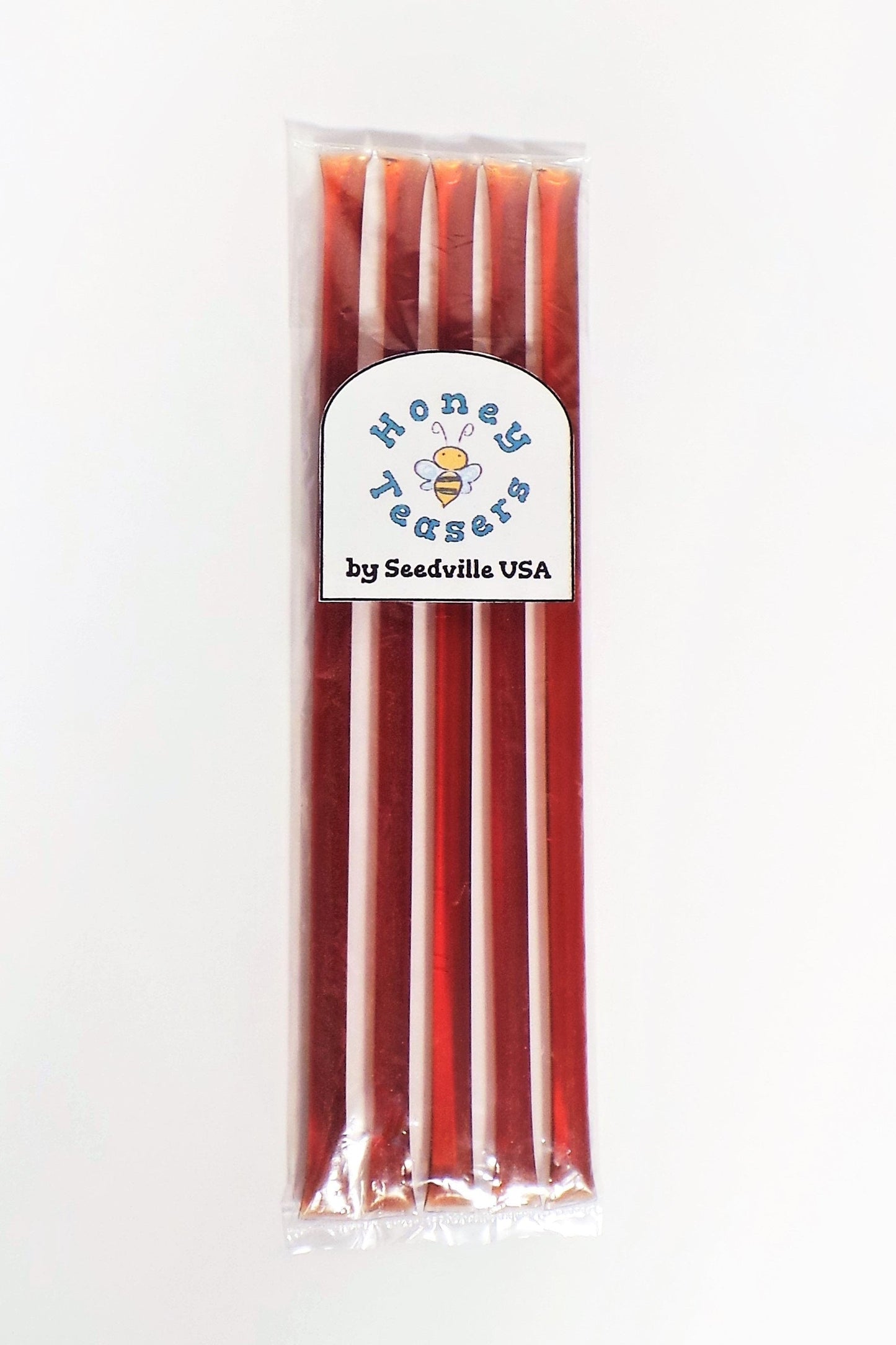 5 Pack GRAPE HONEY TEASERS Natural Honey Snack Sticks Honeystix Straws