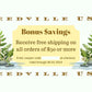 Seedville USA Shop Gift Certificate - Ferns Rock Design - By Email or Postal Mail - You Choose Amount