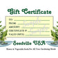 Seedville USA Shop Gift Certificate - Ferns Rock Design - By Email or Postal Mail - You Choose Amount