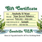 Seedville USA Shop Gift Certificate - Ferns Rock Design - By Email or Postal Mail - You Choose Amount