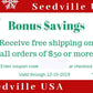 Seedville USA Shop Gift Certificate - Christmas Design - By Email or Postal Mail - You Choose Amount