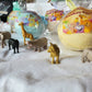 GIFT SET with 6 SAFARI Animals Bath Bombs with "Surprise" Jungle Animals inside