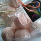 14 bath bombs in Amber Patchouli fragrance, gift bag bath fizzies, great for dry skin
