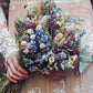 Blue Lavender Dried Bridal crown for Dry Flower Wedding, Rustic Boho Brides, Bridesmaid bouquet, Wildflowers Dried bouquet