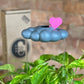Stormy Dripping Rain Cloud with Pink Heart Charm