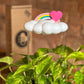 Original Dripping Rain Cloud with Pink Heart and Pastel Rainbow Charms
