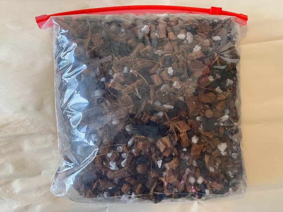 Orchid Potting Mix Sampler: Coconut Husk, Charcoal, Perlite Blend, 1 quart