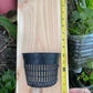 Handmade indoor/outdoor Orchid mount kit on a cedar shingle with a 5-inch mesh pot. BEST SELLER!