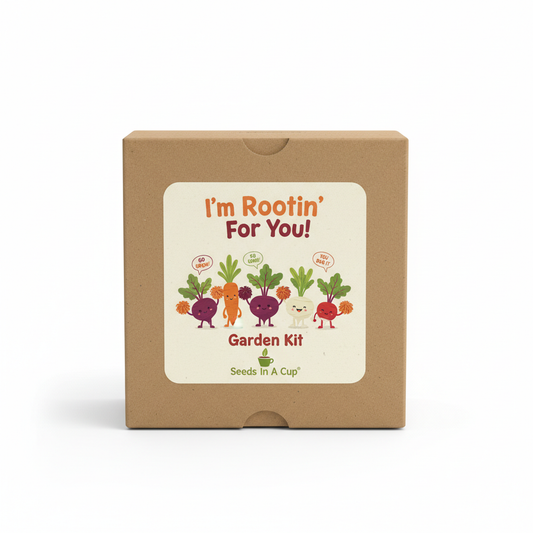 I'm Rootin' For You! Garden Kit | Carrot, Beet, Turnip & Radish | Seeds In A Cup®