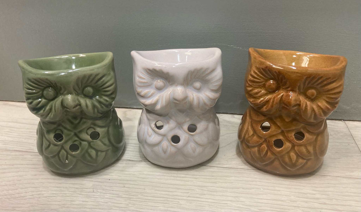 Ceramic Tea Light Owl Oil Burner