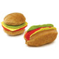 Jeffers American Grill Time Plush Squeaker Dog Toys - Hamburger or Hot Dog