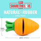 Jeffers Carrot Natural Rubber Treat Dispensing Dental Dog Chew Toy with Slit