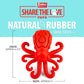 Jeffers Red Octopus Natural Rubber Treat Dispensing Dental Dog Chew Toy