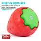 Jeffers Squeaky Strawberry Natural Rubber Dog Dental Chew Toy with Squeaker & Vanilla Scent for Medium Chewers