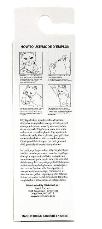 Nail Caps for Cats -Stop scratching kit  Large  2 New Kits