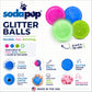 Pelota de juguete para perros Glitter Ball | Pelota de goma blanda PUP-X que flota para buscar y recoger con dispensador de premios | Fabricada en EE. UU.