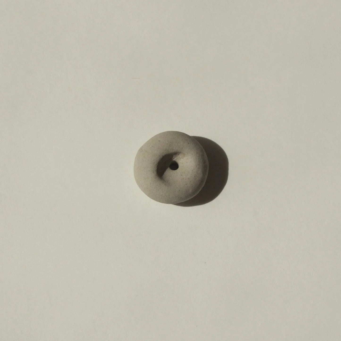 Mini Light Grey Ceramic Pebble Incense Holder