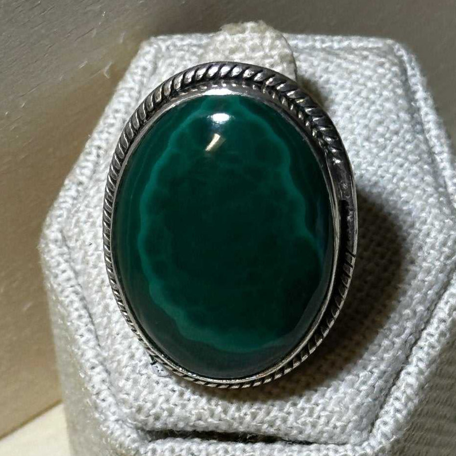 Anillo de malaquita talla 7 (13.1054)
