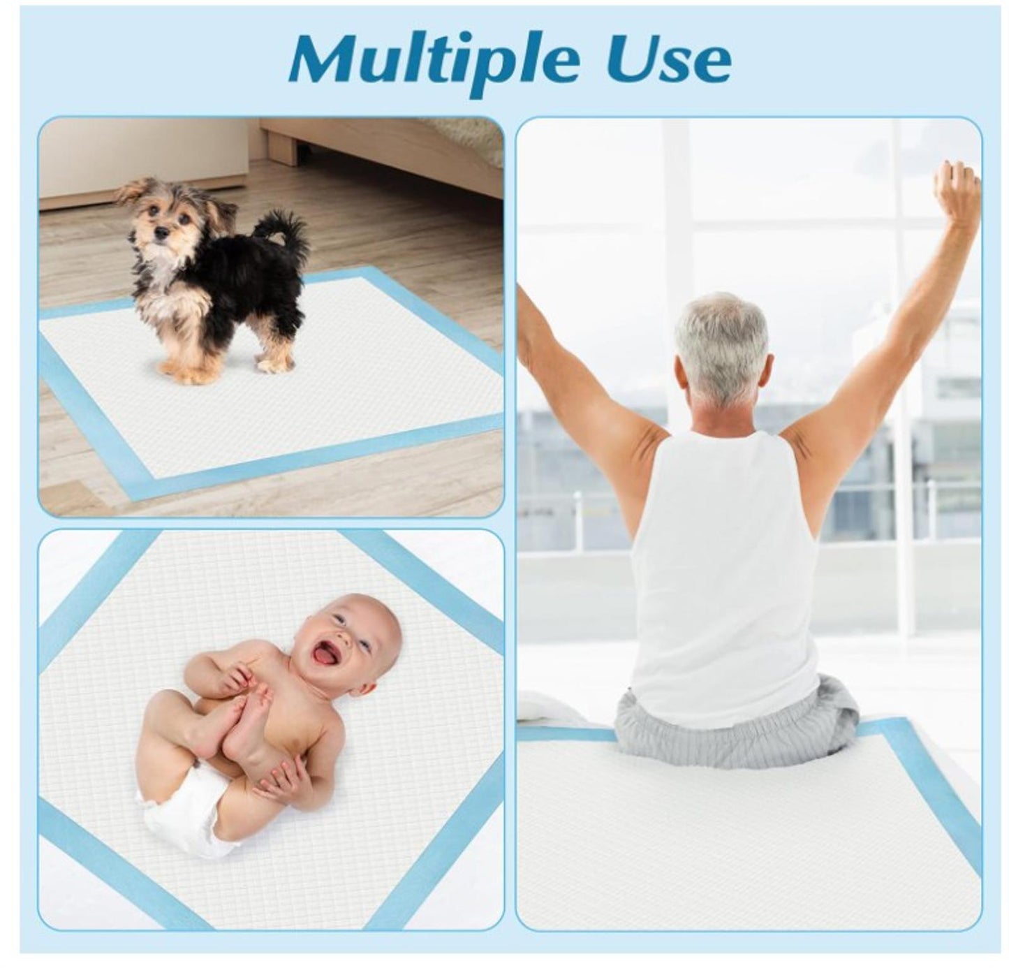50 Count 23” x 24” Heavy Duty Disposable Pads, Leakproof, Absorbent  Pads
