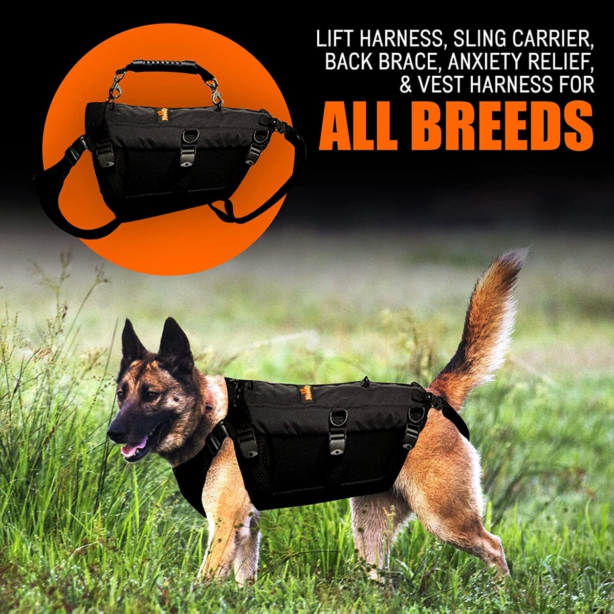 NeoAlly Arnés de elevación para perros 5 en 1, soporte completo para el cuerpo, resistente