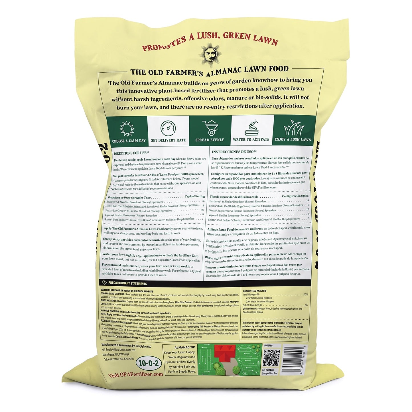 The Old Farmer's Almanac Lawn Food 10-0-2