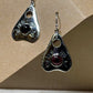 Garnet Planchette Earrings - Sterline Silver