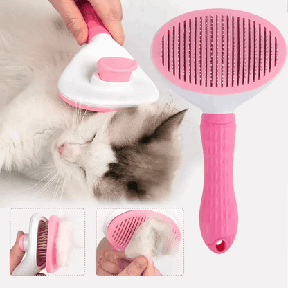 Cepillo carda autolimpiante para perros, gatos y conejos