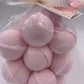 14 bath bombs in Pink Sugar (Aquolina Type)  fragrance, gift bag bath fizzies, great for dry skin, shea, cocoa, 7 ultra rich oils