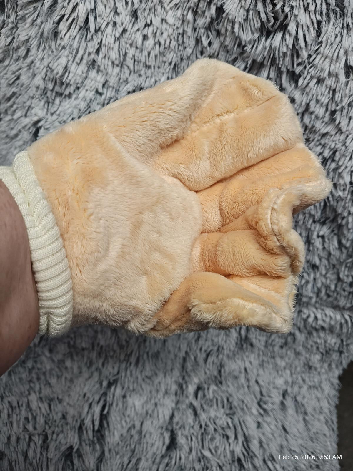 Small Pet Bonding, Non-Bite, No Poke Mitt, Calming Glove, Grey or Peach