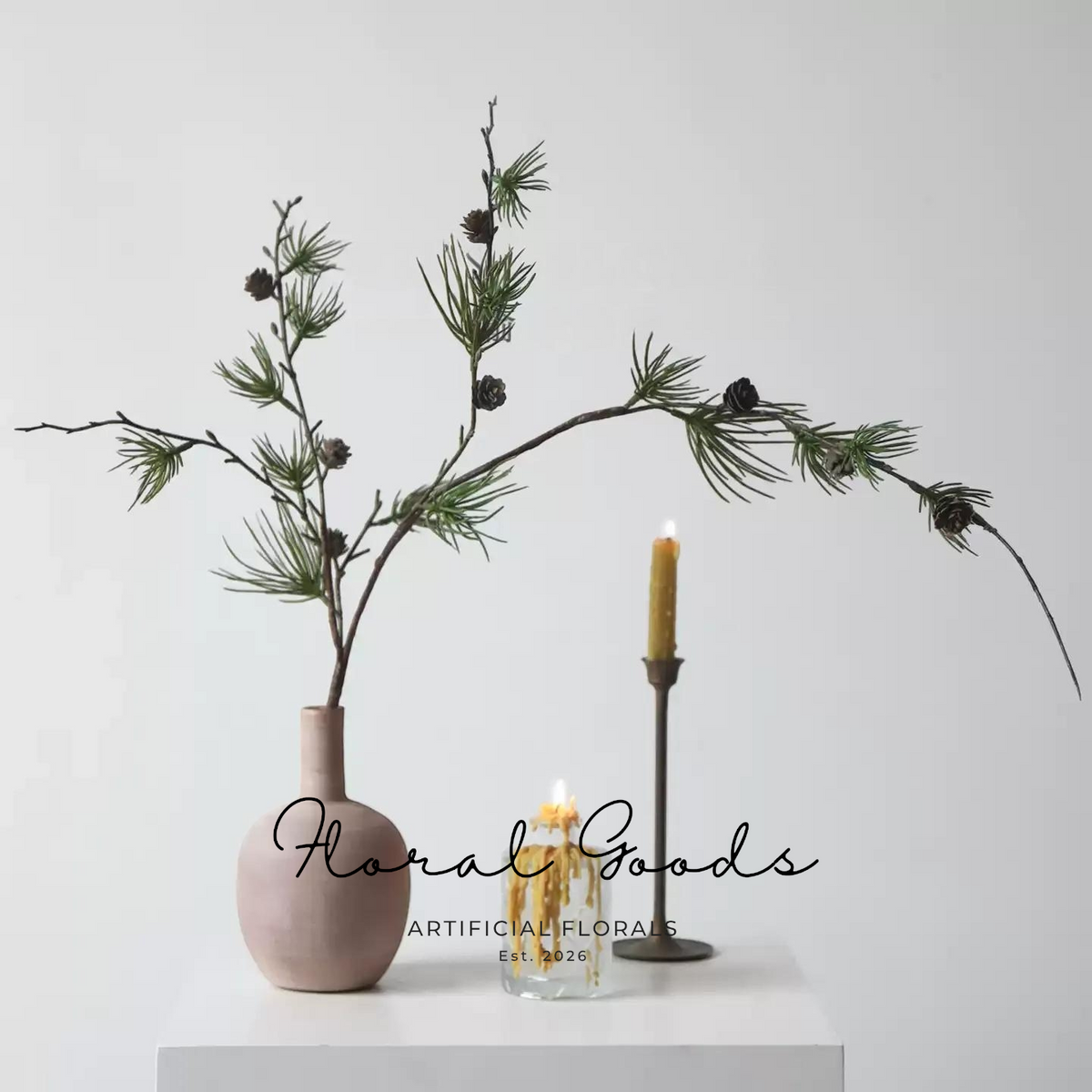 Wild Pine Branch with Cones – 43"