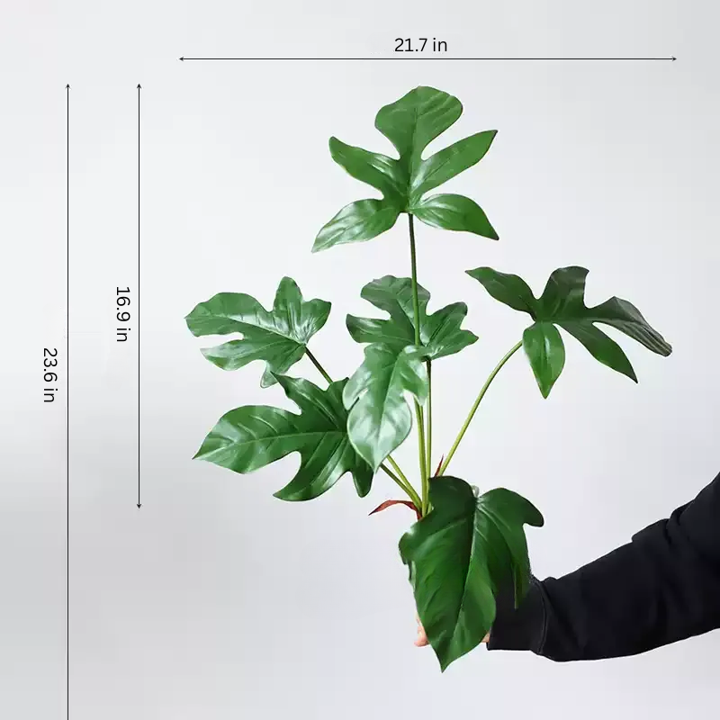 Sculptural Monstera Leaf Branch – 23.6"