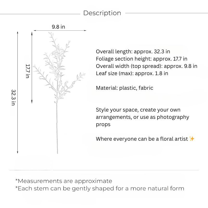 Wild Green Leaf Branch – 32"
