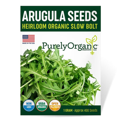 Purely Organic Slow Bolt Arugula Seeds - USDA Organic