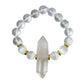 Clear Quartz & Selenite Double Pointed Crystal Bracelet